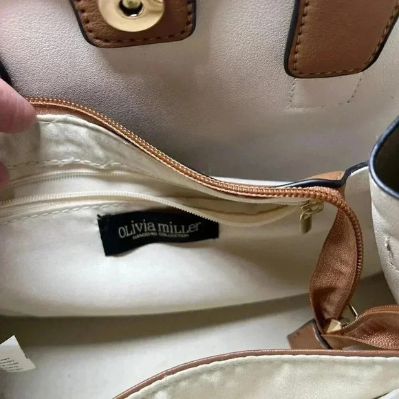 Olivia Miller White Handbag Crossbody Purse Faux Leather - Picture 3 of 6